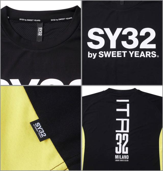 大きいサイズ SY32 by SWEET YEARS アスレチックプラクティス半袖Tシャツ ブラック 3L 4L 5L 6L/1278-3502-2-130