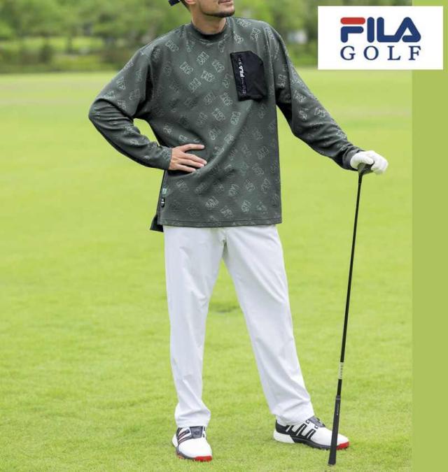 大きいサイズ FILA GOLF モックネック 長袖 シャツ ダークグレー 3L 4L 5L 6L/1278-4361-1-130