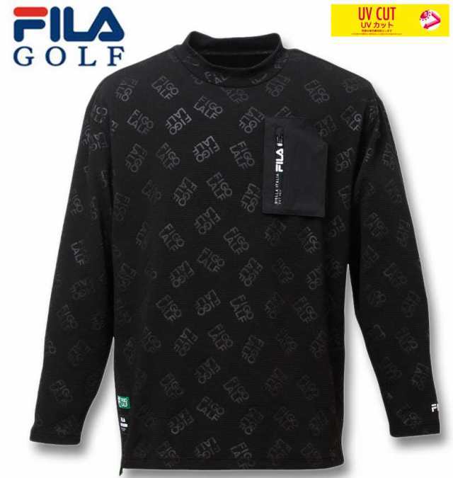 大きいサイズ FILA GOLF モックネック 長袖 シャツ ブラック 3L 4L 5L 6L/1278-4361-2-130