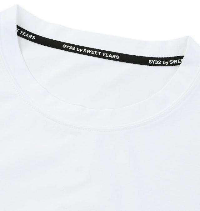 大きいサイズ SY32 by SWEET YEARS グラデーションロゴ 長袖 Tシャツ ホワイト 3L 4L 5L 6L/1278-5602-1-130