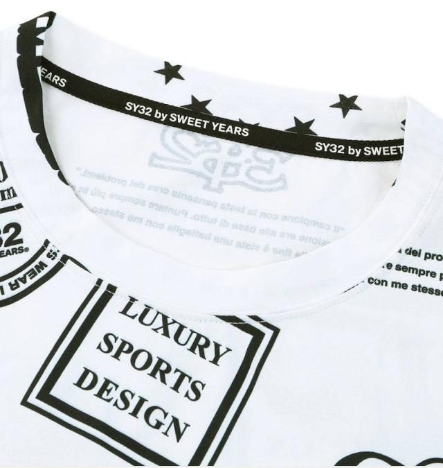 大きいサイズ SY32 by SWEET YEARS グラフィックパターン 長袖 Tシャツ ホワイトシンボル 3L 4L 5L 6L/1278-5603-1-130
