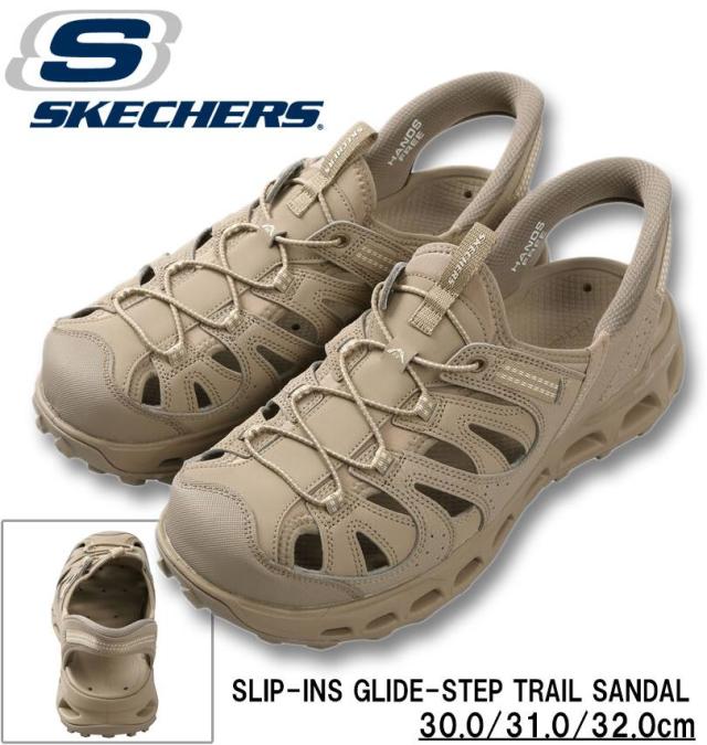 大きいサイズ SKECHERS サンダル SLIP-INS GLIDE-STEP TRAIL SANDAL タン 30cm 31cm 32cm/1240-6264-2-135