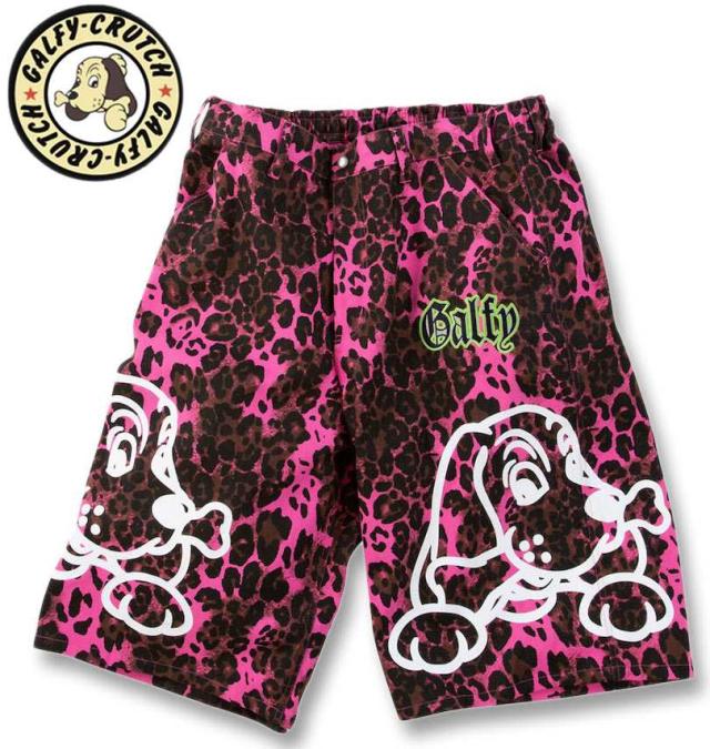 大きいサイズ GALFY GALひょうちゃん ハーフパンツ ピンクヒョウ柄 3L 4L 5L 6L/1254-5210-1-138