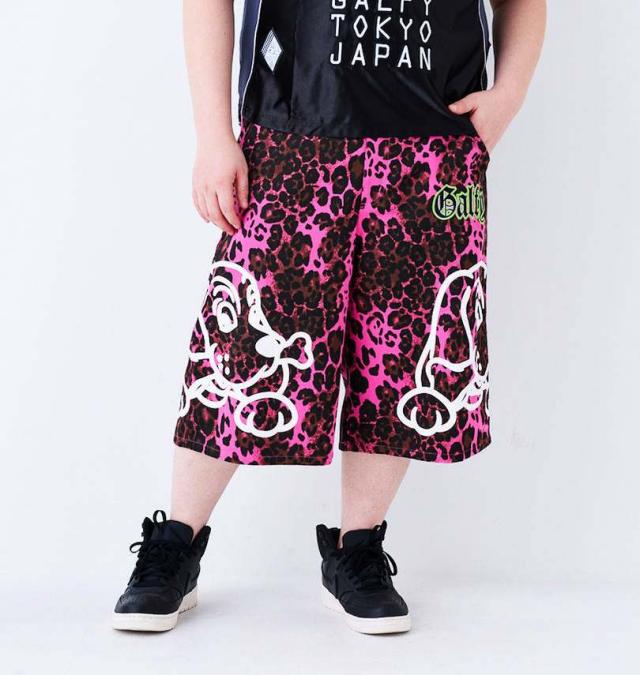大きいサイズ GALFY GALひょうちゃん ハーフパンツ ピンクヒョウ柄 3L 4L 5L 6L/1254-5210-1-138