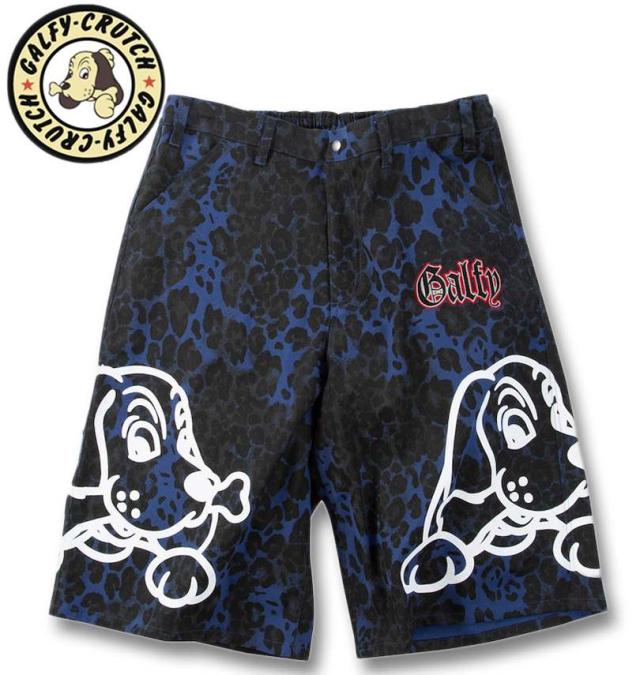 大きいサイズ GALFY GALひょうちゃん ハーフパンツ ブルーヒョウ柄 3L 4L 5L 6L/1254-5210-2-138