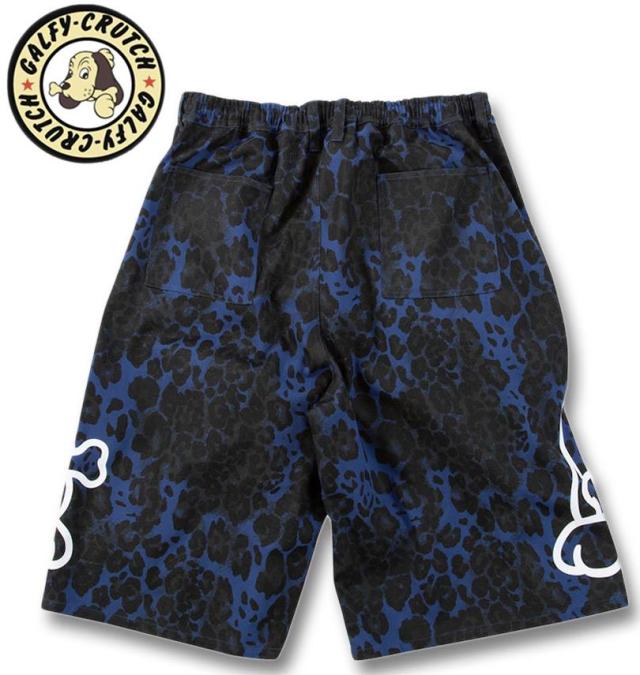 大きいサイズ GALFY GALひょうちゃん ハーフパンツ ブルーヒョウ柄 3L 4L 5L 6L/1254-5210-2-138