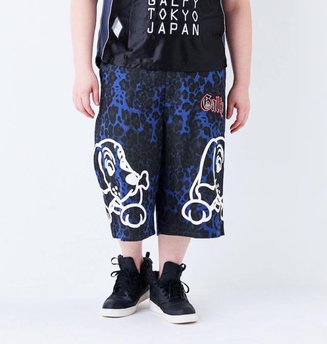大きいサイズ GALFY GALひょうちゃん ハーフパンツ ブルーヒョウ柄 3L 4L 5L 6L/1254-5210-2-138