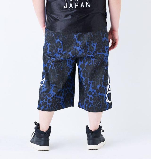 大きいサイズ GALFY GALひょうちゃん ハーフパンツ ブルーヒョウ柄 3L 4L 5L 6L/1254-5210-2-138