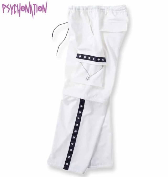 大きいサイズ PSYCHO NATION 脱着 ハトメ カーゴパンツ 2way ホワイト 3L 4L 5L 6L/1274-4335-1-138