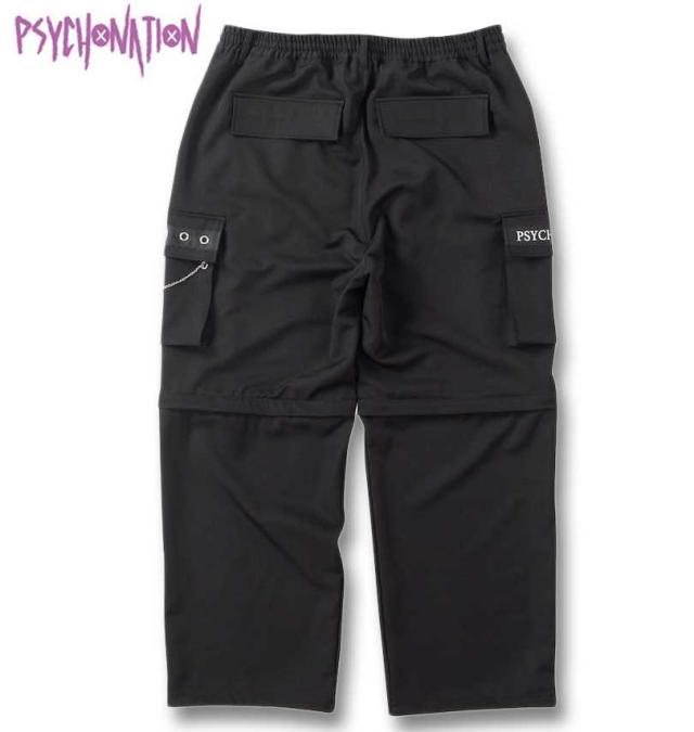 大きいサイズ PSYCHO NATION 脱着 ハトメ カーゴパンツ 2way ブラック 3L 4L 5L 6L/1274-4335-2-138