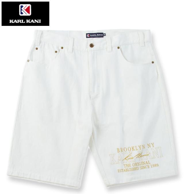 大きいサイズ KARL KANI デニム ハーフパンツ ホワイト 100cm 110cm 120cm 130cm 140cm 150cm/1274-5215-1-138