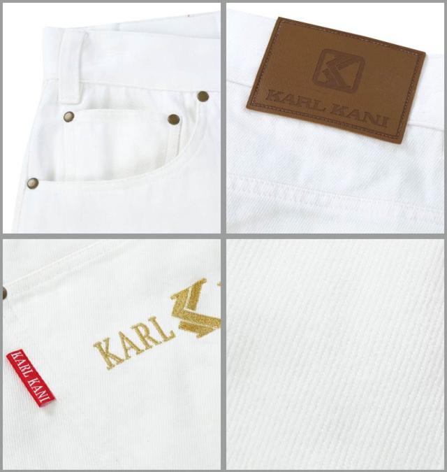 大きいサイズ KARL KANI デニム ハーフパンツ ホワイト 100cm 110cm 120cm 130cm 140cm 150cm/1274-5215-1-138