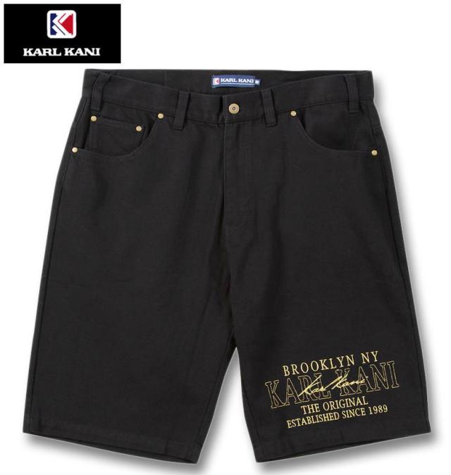 大きいサイズ KARL KANI デニム ハーフパンツ ブラック 100cm 110cm 120cm 130cm 140cm 150cm/1274-5215-2-138