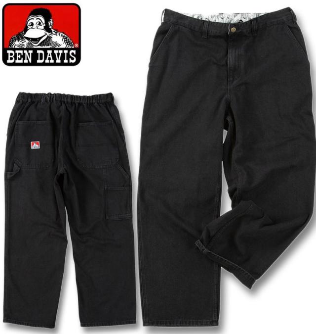 大きいサイズ BEN DAVIS ツイル ペインターパンツ ブラック 3L 4L 5L 6L/1274-5355-2-138