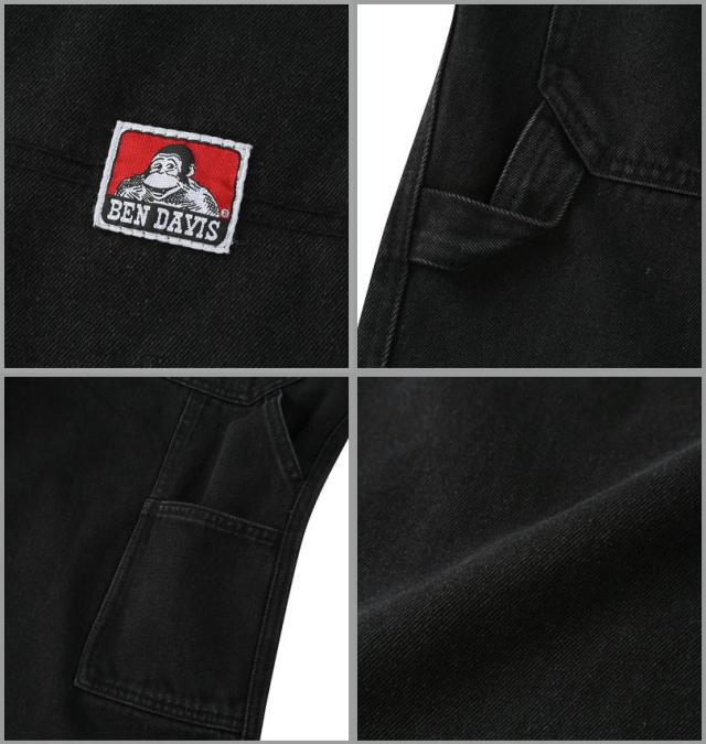 大きいサイズ BEN DAVIS ツイル ペインターパンツ ブラック 3L 4L 5L 6L/1274-5355-2-138