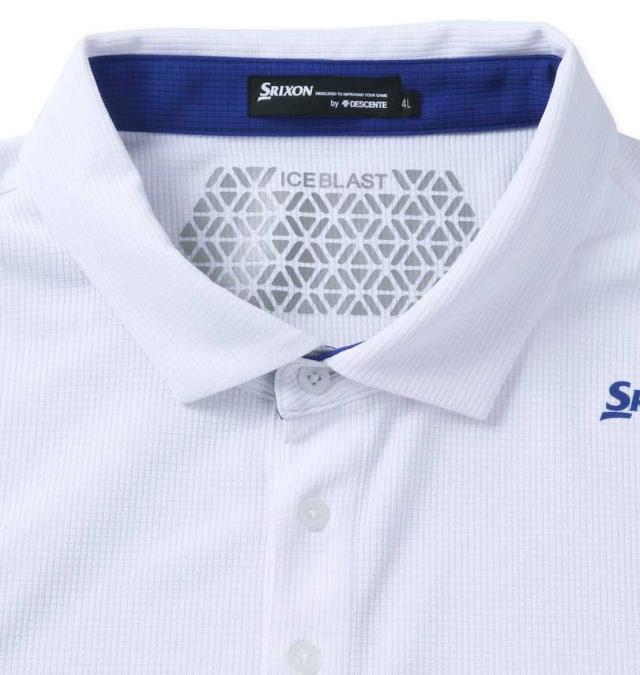 大きいサイズ SRIXON 【香妻プロ共同開発】スリーブ配色ワッフルメッシュ半袖シャツ ホワイト 3L 4L 5L 6L/1278-3242-1-138