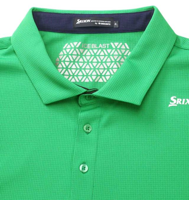 大きいサイズ SRIXON 【香妻プロ共同開発】スリーブ配色ワッフルメッシュ半袖シャツ グリーン 3L 4L 5L 6L/1278-3242-2-138