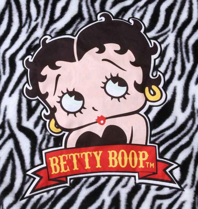 大きいサイズ BETTY BOOP フェイクファー フルジップパーカージャケット ゼブラ 3L 4L 5L 6L/1278-3622-1-138