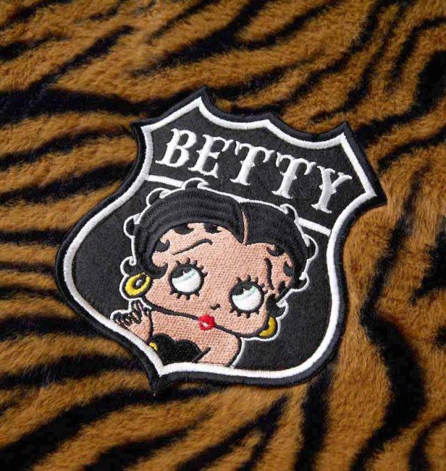 大きいサイズ BETTY BOOP フェイクファー フルジップパーカージャケット タイガー 3L 4L 5L 6L/1278-3622-2-138