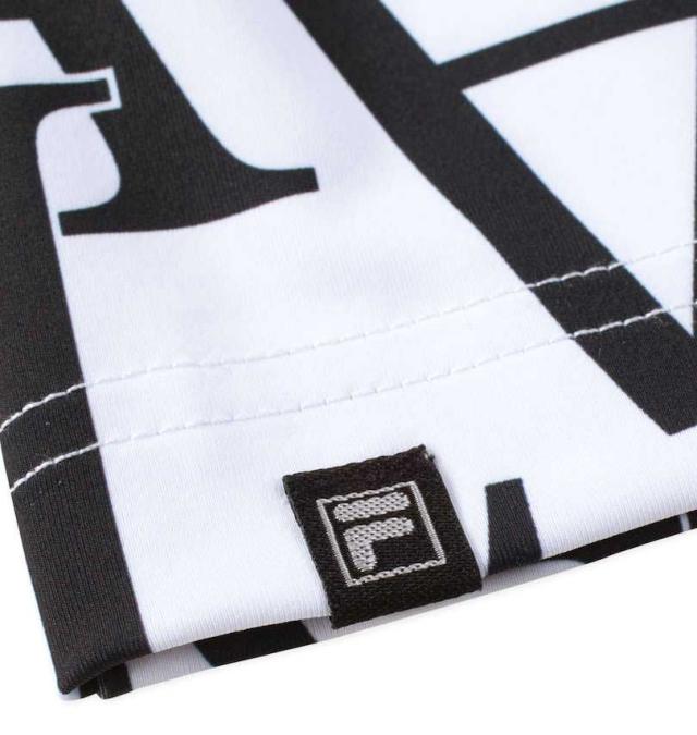 大きいサイズ FILA GOLF 総柄 モックネック 半袖シャツ ホワイト 3L 4L 5L 6L/1278-4255-1-138