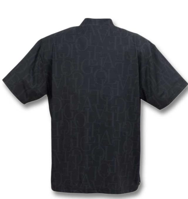 大きいサイズ FILA GOLF 総柄 モックネック 半袖シャツ ブラック 3L 4L 5L 6L/1278-4255-2-138