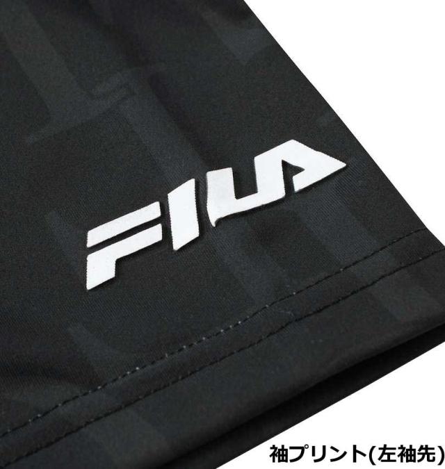 大きいサイズ FILA GOLF 総柄 モックネック 半袖シャツ ブラック 3L 4L 5L 6L/1278-4255-2-138