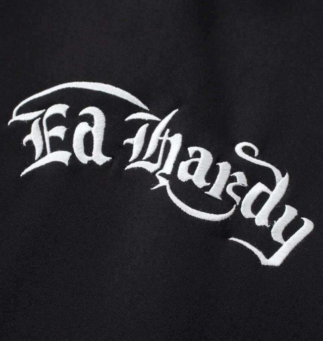 大きいサイズ Ed Hardy ゼブラ フェイクファーライン 半袖 ジャージ 上下セット ブラック 3L 4L 5L 6L 8L/1278-4517-2-138