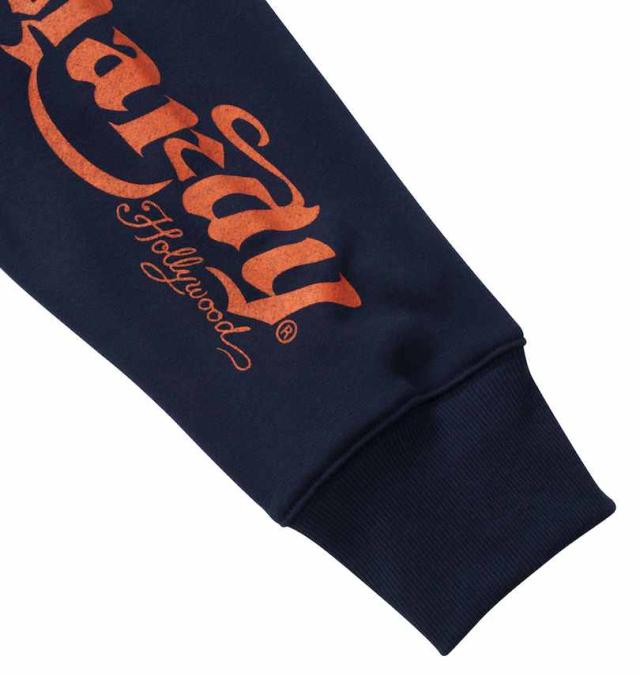 大きいサイズ Ed Hardy 裏毛 刺繍&プリント フルジップ パーカー ネイビー 3L 4L 5L 6L/1278-4641-1-138