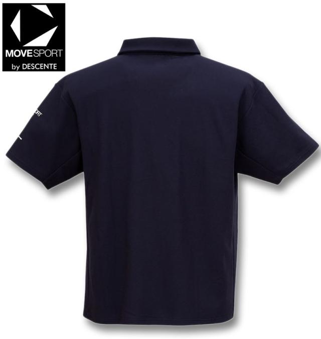 大きいサイズ MOVESPORT SUNSCREEN 鬼鹿の子 半袖 ポロシャツ ネイビー 3L 4L 5L 6L/1278-5231-2-138