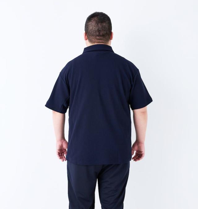 大きいサイズ MOVESPORT SUNSCREEN 鬼鹿の子 半袖 ポロシャツ ネイビー 3L 4L 5L 6L/1278-5231-2-138