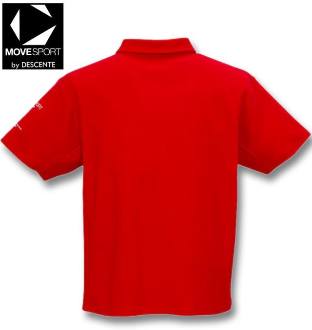 大きいサイズ MOVESPORT SUNSCREEN 鬼鹿の子 半袖 ポロシャツ レッド 3L 4L 5L 6L/1278-5231-3-138