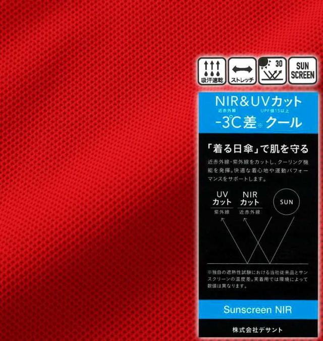 大きいサイズ MOVESPORT SUNSCREEN 鬼鹿の子 半袖 ポロシャツ レッド 3L 4L 5L 6L/1278-5231-3-138