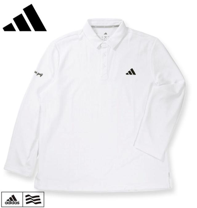 大きいサイズ adidas golf アディダスゴルフ シーズナルジャガード 長袖 シャツ ホワイト 3XL 4XL 5XL/1278-5350-1-138