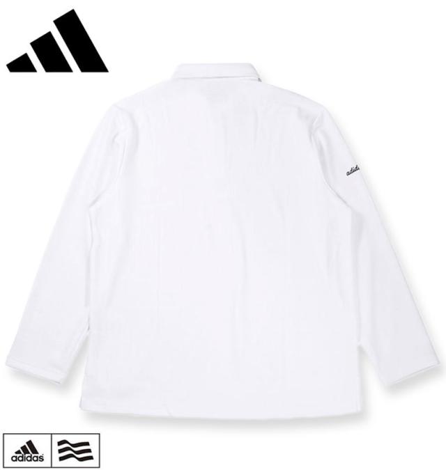 大きいサイズ adidas golf アディダスゴルフ シーズナルジャガード 長袖 シャツ ホワイト 3XL 4XL 5XL/1278-5350-1-138