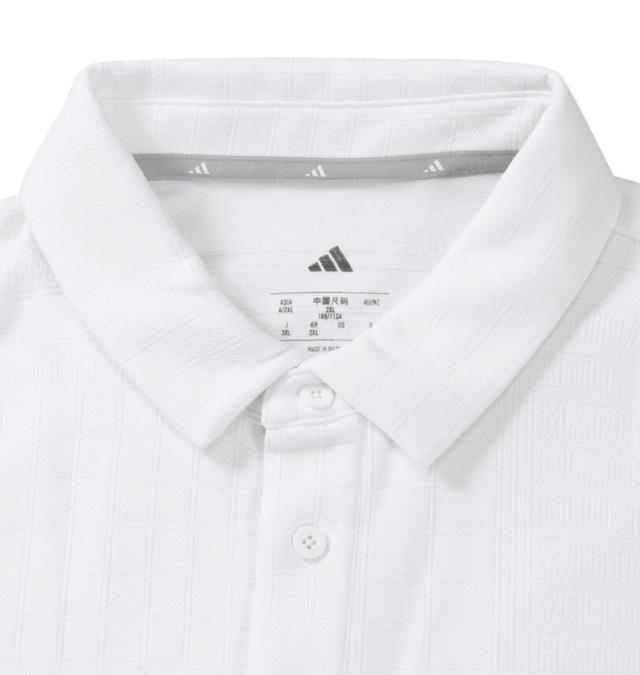 大きいサイズ adidas golf アディダスゴルフ シーズナルジャガード 長袖 シャツ ホワイト 3XL 4XL 5XL/1278-5350-1-138