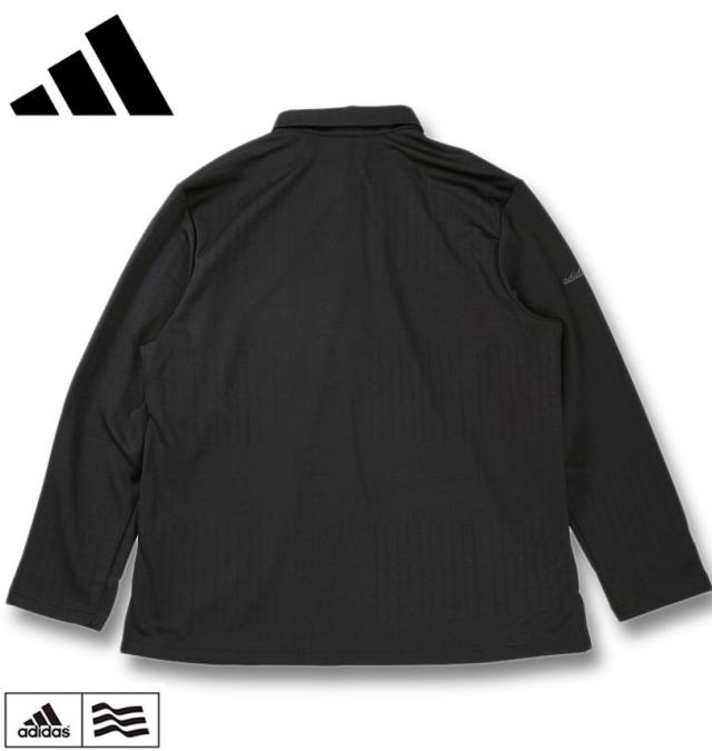 大きいサイズ adidas golf アディダスゴルフ シーズナルジャガード 長袖 シャツ ブラック 3XL 4XL 5XL/1278-5350-2-138