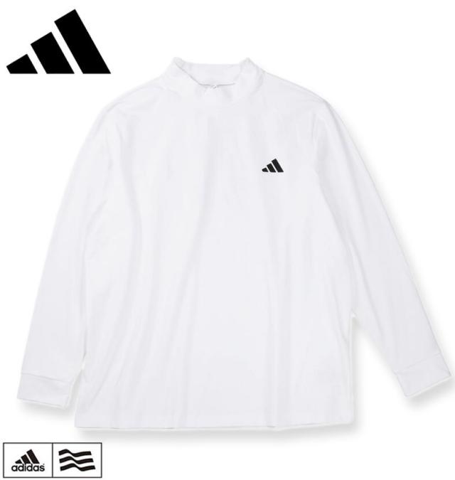 大きいサイズ adidas golf アディダスゴルフ バックグラフィック 長袖 モックネックシャツ ホワイト 3XL 4XL 5XL/1278-5351-1-138