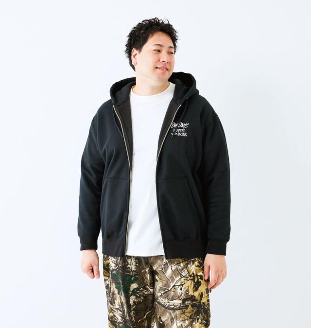 大きいサイズ BEN DAVIS セレクション フルジップ パーカー ブラック 3L 4L 5L 6L/1278-5613-2-138