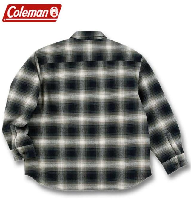 大きいサイズ Coleman ビエラ起毛 裏キルト シャツジャケット アイボリー系 3L 4L 5L 6L/1273-4600-1-139