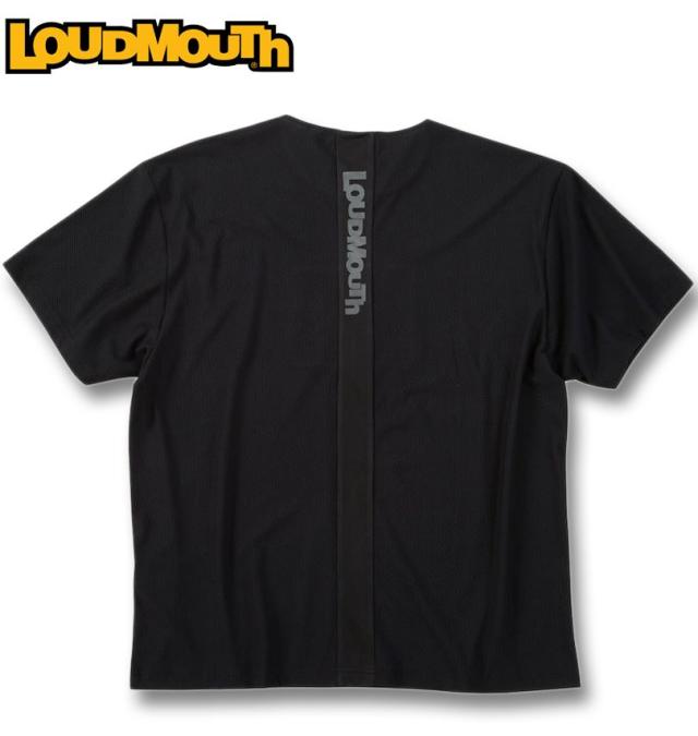 大きいサイズ LOUDMOUTH モックネック 半袖シャツ ブラック 3L 4L 5L 6L/1278-5225-1-140