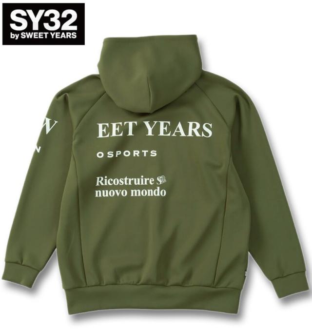 大きいサイズ SY32 by SWEET YEARS ダンボールニット フルジップ パーカー カーキ 3L 4L 5L 6L/1278-5604-1-240