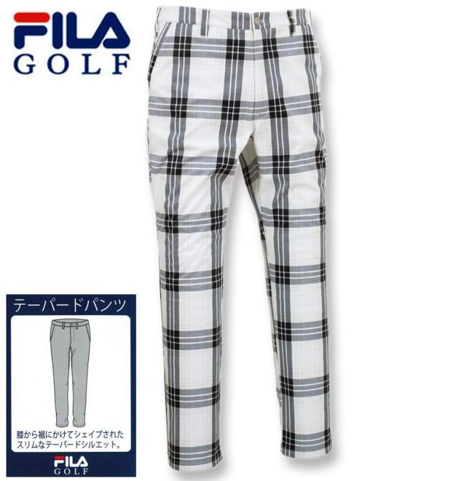 大きいサイズ FILA GOLF チェック柄 ボンディング パンツ オフホワイト系 100cm 105cm 110cm 115cm 120cm 130cm/1274-4351-1-145