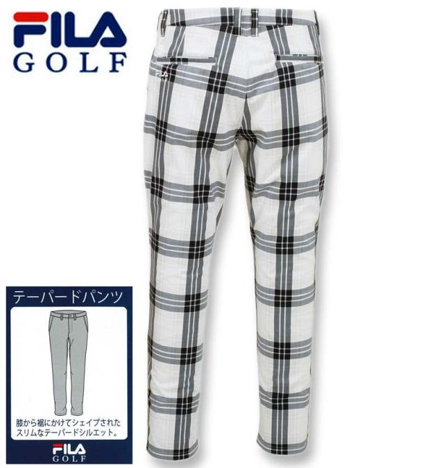 大きいサイズ FILA GOLF チェック柄 ボンディング パンツ オフホワイト系 100cm 105cm 110cm 115cm 120cm 130cm/1274-4351-1-145
