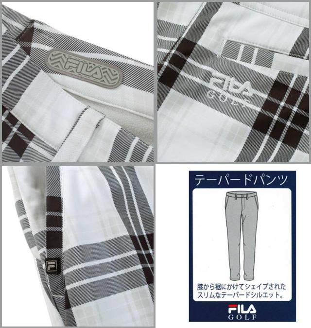 大きいサイズ FILA GOLF チェック柄 ボンディング パンツ オフホワイト系 100cm 105cm 110cm 115cm 120cm 130cm/1274-4351-1-145