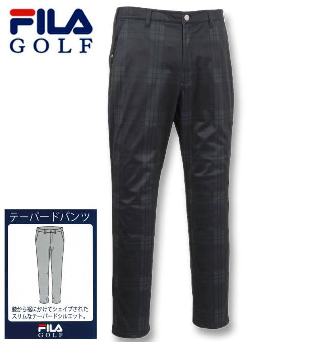 大きいサイズ FILA GOLF チェック柄 ボンディング パンツ ブラック系 100cm 105cm 110cm 115cm 120cm 130cm/1274-4351-2-145