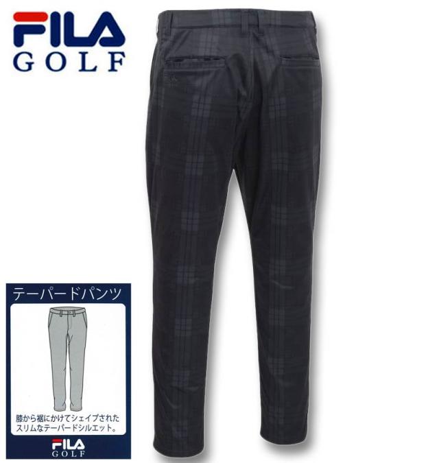 大きいサイズ FILA GOLF チェック柄 ボンディング パンツ ブラック系 100cm 105cm 110cm 115cm 120cm 130cm/1274-4351-2-145