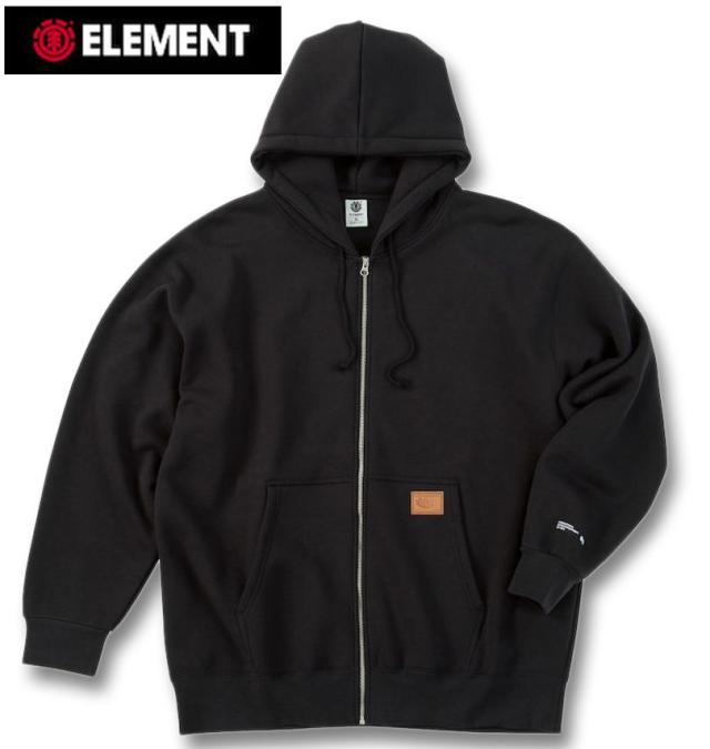 大きいサイズ ELEMENT LOGO フルジップ パーカー ブラック 3L 4L 5L 6L/1278-5367-2-145