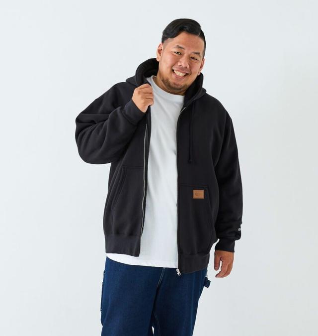 大きいサイズ ELEMENT LOGO フルジップ パーカー ブラック 3L 4L 5L 6L/1278-5367-2-145