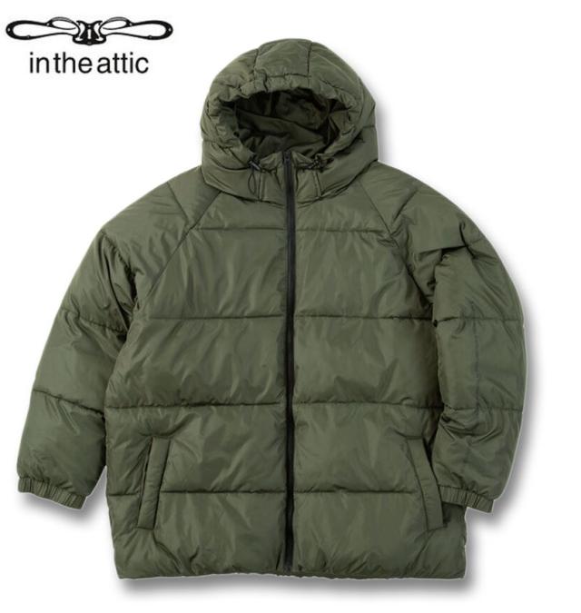 大きいサイズ in the attic バックアーチロゴ フェイクダウン ブルゾン カーキ 3L 4L 5L 6L/1253-5331-1-148