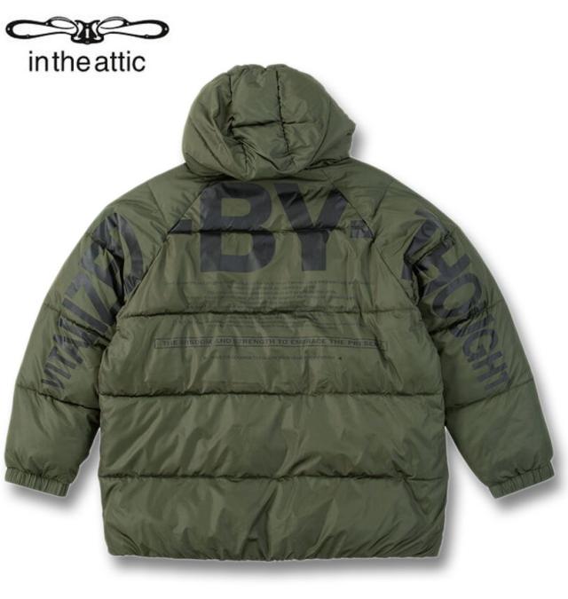 大きいサイズ in the attic バックアーチロゴ フェイクダウン ブルゾン カーキ 3L 4L 5L 6L/1253-5331-1-148